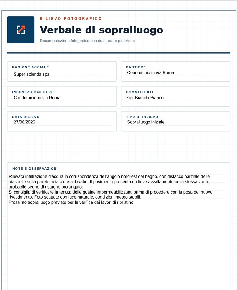 Stesso rilievo, con il modulo caricato dall'utente come sfondo della copertina